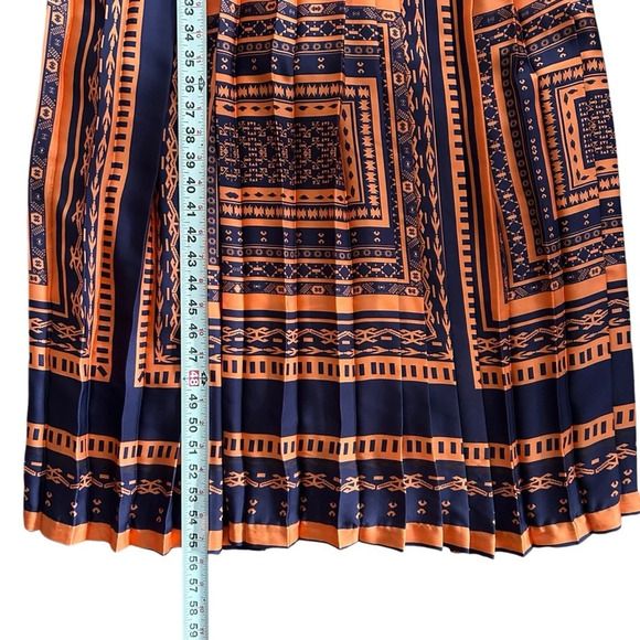 Eva Franco Anthropologie V Neck Boho Indie Tribal Pleated Midi Maxi Dress Sz 6 - Picture 5 of 10